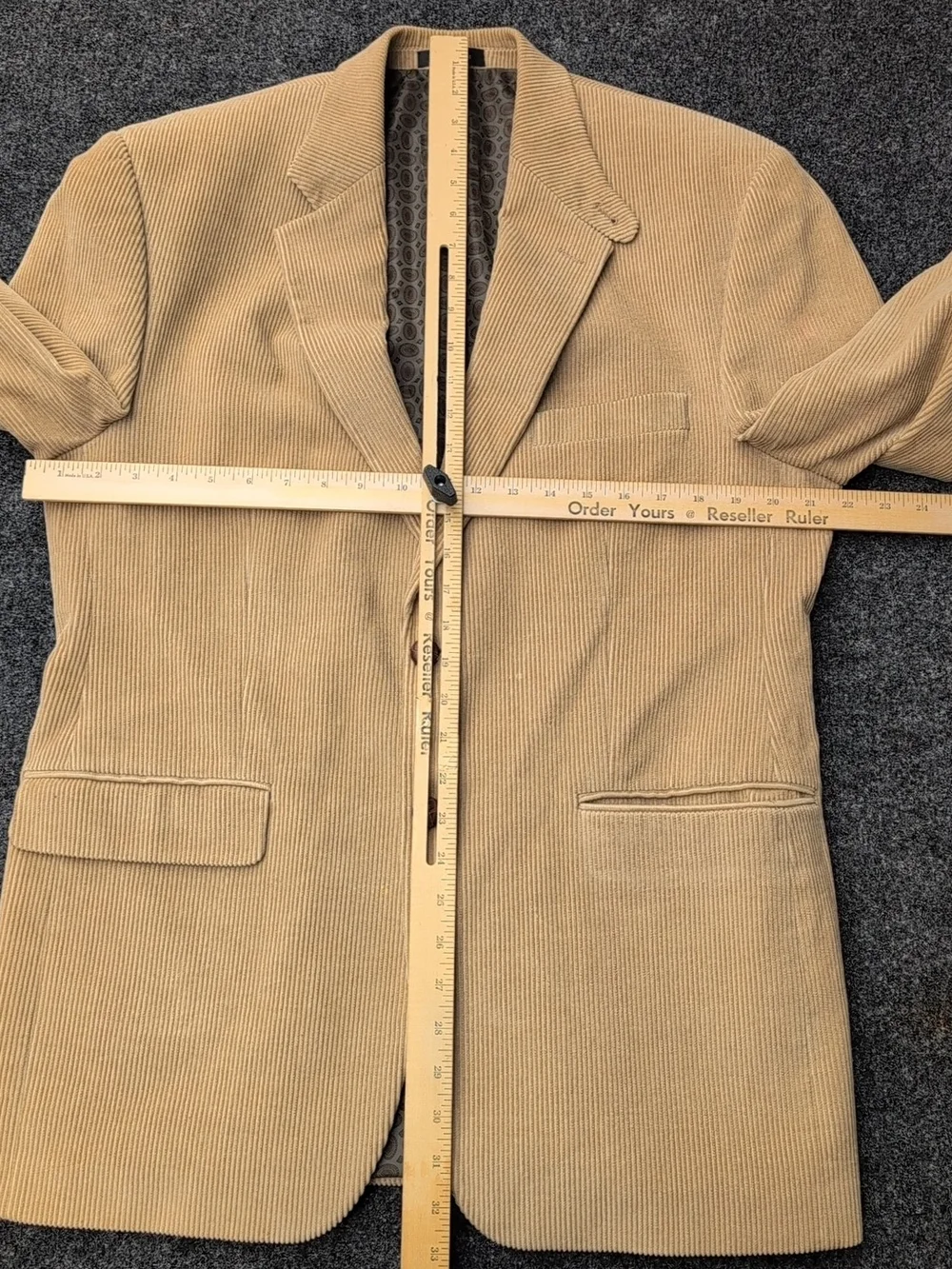 Ralph Lauren Blazer Mens 40 Brown Corduroy Suede Elbow Patches Sport Coat Jacket
